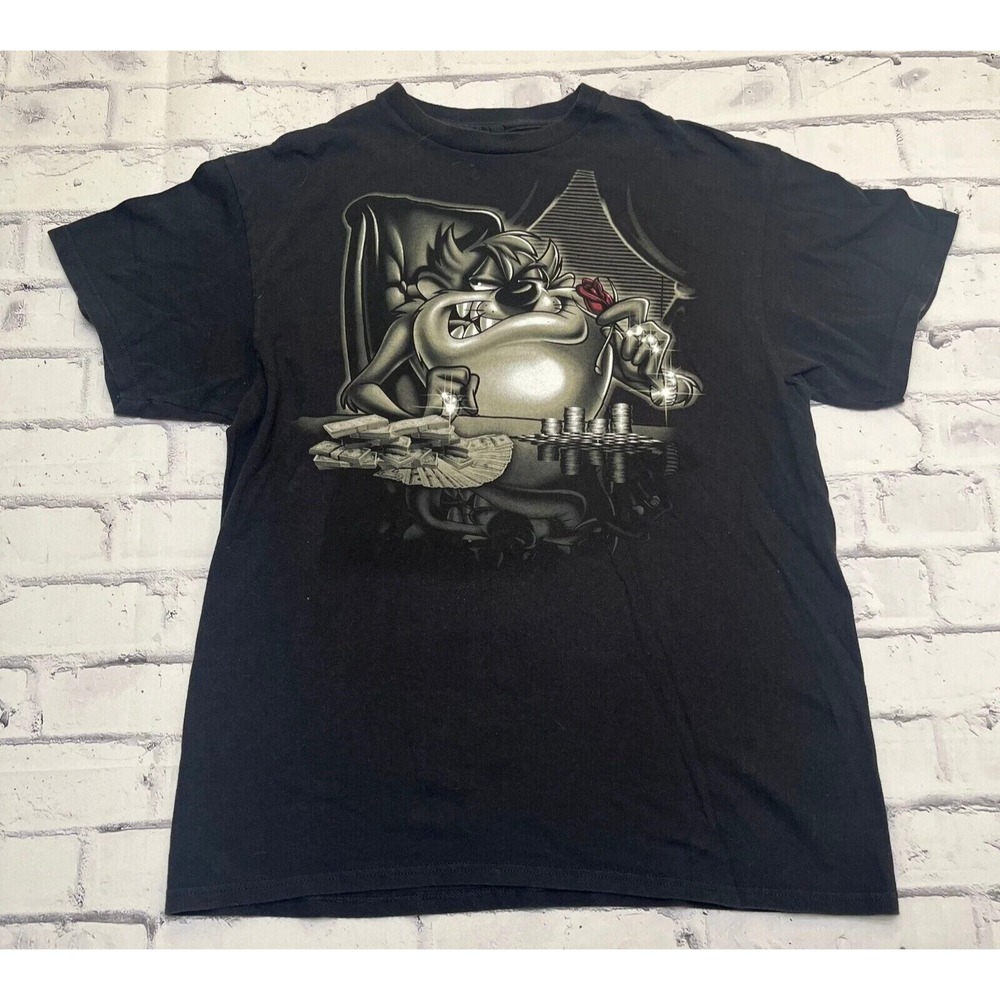 Taz Shirt Adult Large Black Tasmanian Devil Looney Tunes Scarface Mafia